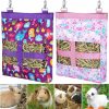 Small Animal Frienda | 2 Pieces Guinea Pig Hay Bag Washable Pet Rabbit Hay Feeder Bag With 2 Holes Cute Small Animal Hanging Feeder Sack Storage For Rabbit Guinea Pig Chinchilla Hamster Small Pets (Flamingo, Orange)