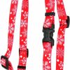 Small Animal Yellow Dog Design | Yellow Dog Design Red Snowflakes Roman Style H Dog Harness, X-Large-1\" Wide And Fits Chest Of 28 To 36\"