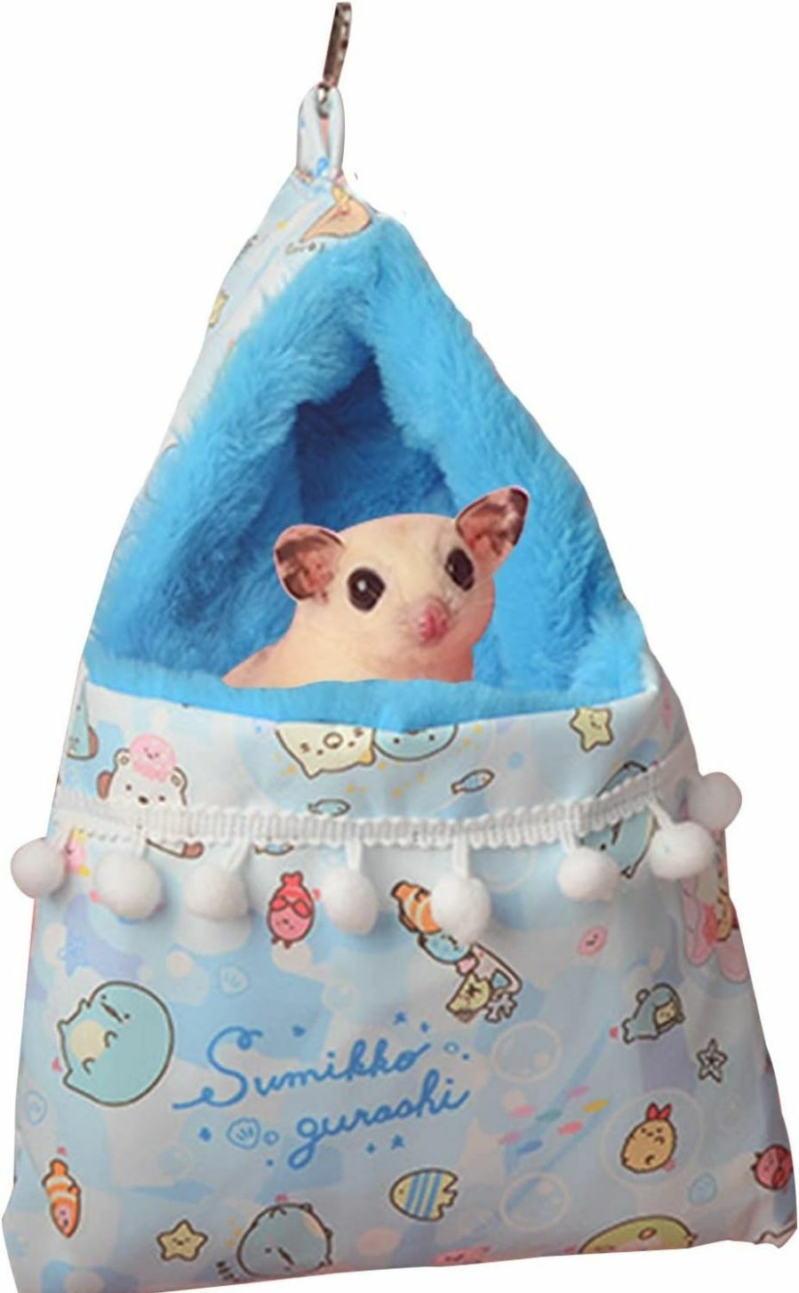 Small Animal MuYaoPet | Muyaopet Ferret Sugar Gliders Hammock Bed Pouch Swing Winter Warm Small Animal Hanging Bed Hideout Hut Sack For Gerbil Rat Guinea Pig Squirrel Small Animal Cage Accessories (Blue)