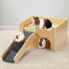 Small Animal MEWTOGO | Upgraded Guinea Pig Castle, Sturdy Wooden Guinea Pig Hideout, Small Animal House Bed Hut Habitats With Stairs, Easy To Assemble For Hamsters Bunny Chinchillas Playing Hiding