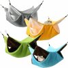 Small Animal Nuogo | Nuogo 4 Pcs Rat Hammock For Cage Small Animal Hanging Hammock Ferret Hammocks For Rat Accessories Double Layer Ferret Bed For Guinea Pig Squirrel Chinchilla Playing And Sleeping Green Blue Gray Yellow