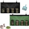 Small Animal Lucky Interests | Lucky Interests 2Pcs Rabbit Hay Feeder Bag, 4 Holes Guinea Pig Hay Feeder Storage Oxford Cloth Fabric Hanging Feeding Holder For Chinchilla, Hamsters, Bunny With Mini Broom And Dustpan(Green, Black)