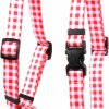 Small Animal Yellow Dog Design | Yellow Dog Design Gingham Red Roman Style H Dog Harness Fits Chest Circumference Of 8 To 14\", X-Small/3/8