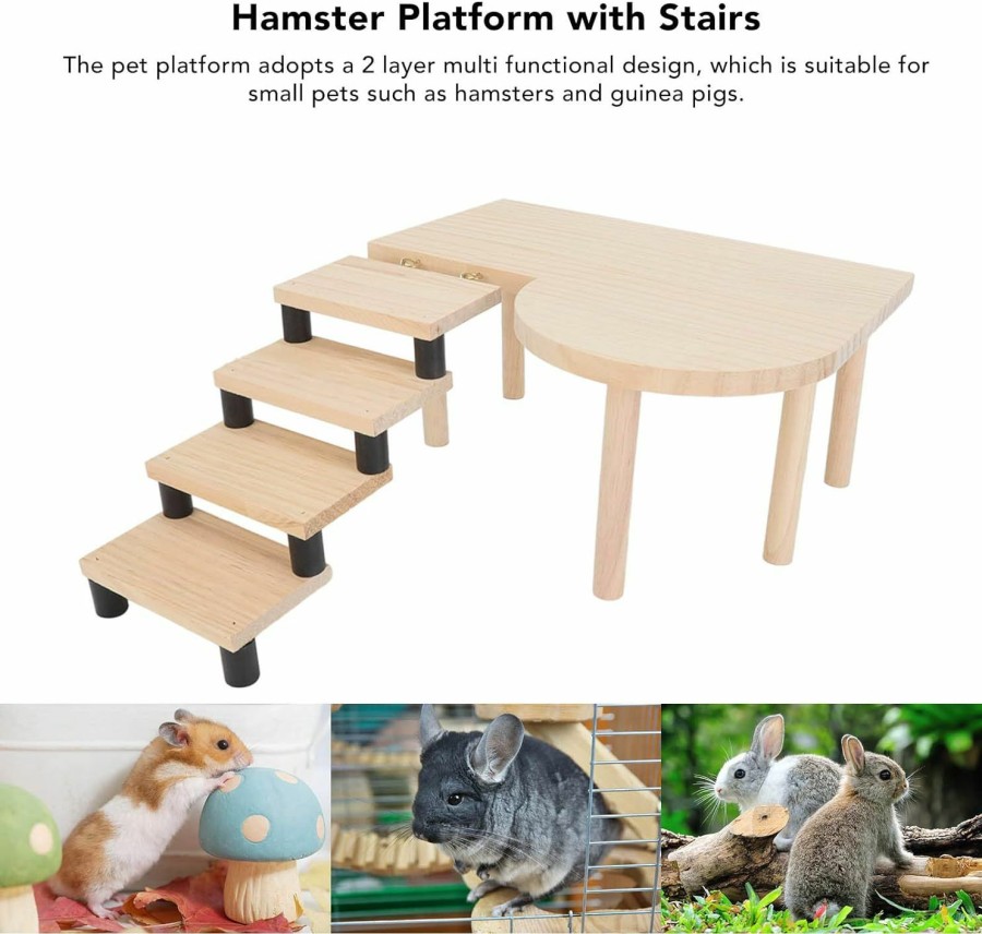 Small Animal Tnfeeon | Tnfeeon Hamster Stand Platform Toys Wooden Exercise Toy Pet Landscaping Platform For Hamster Squirrel Gerbil Chinchilla