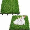 Small Animal Hamiledyi | Hamiledyi 2Pcs Artificial Rabbit Grass Mat 11.8\" X 11.8\" Reusable Guinea Pig Pee Pads Dog Grass Pee Pads For Puppy Bunny Chinchilla Trainerfloor Plastic Mats Feet Pads Indoor Outdoor