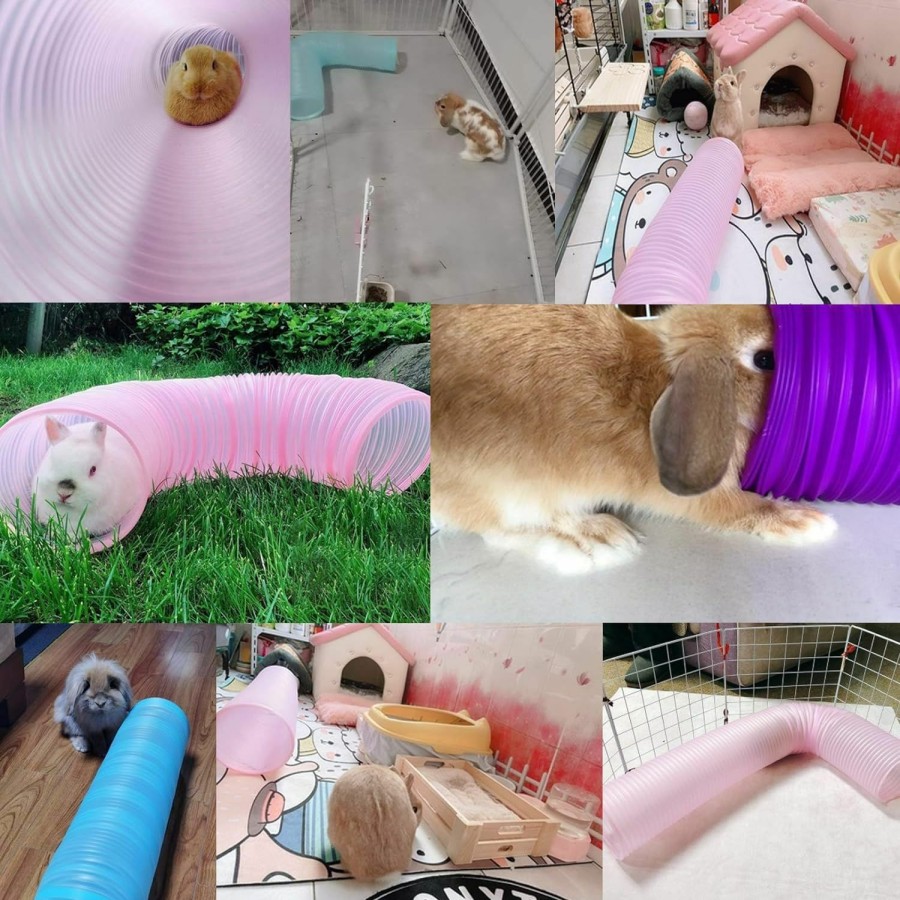 Small Animal Hamiledyi | Hamiledyi Small Pet Collapsible Tunnel, Portable Hamster Outdoor/Indoor Playpen, Guinea Pig Fun Hideout Accessories Tent Toys For Bunnies Rats Gerbils Ferrets (Blue)