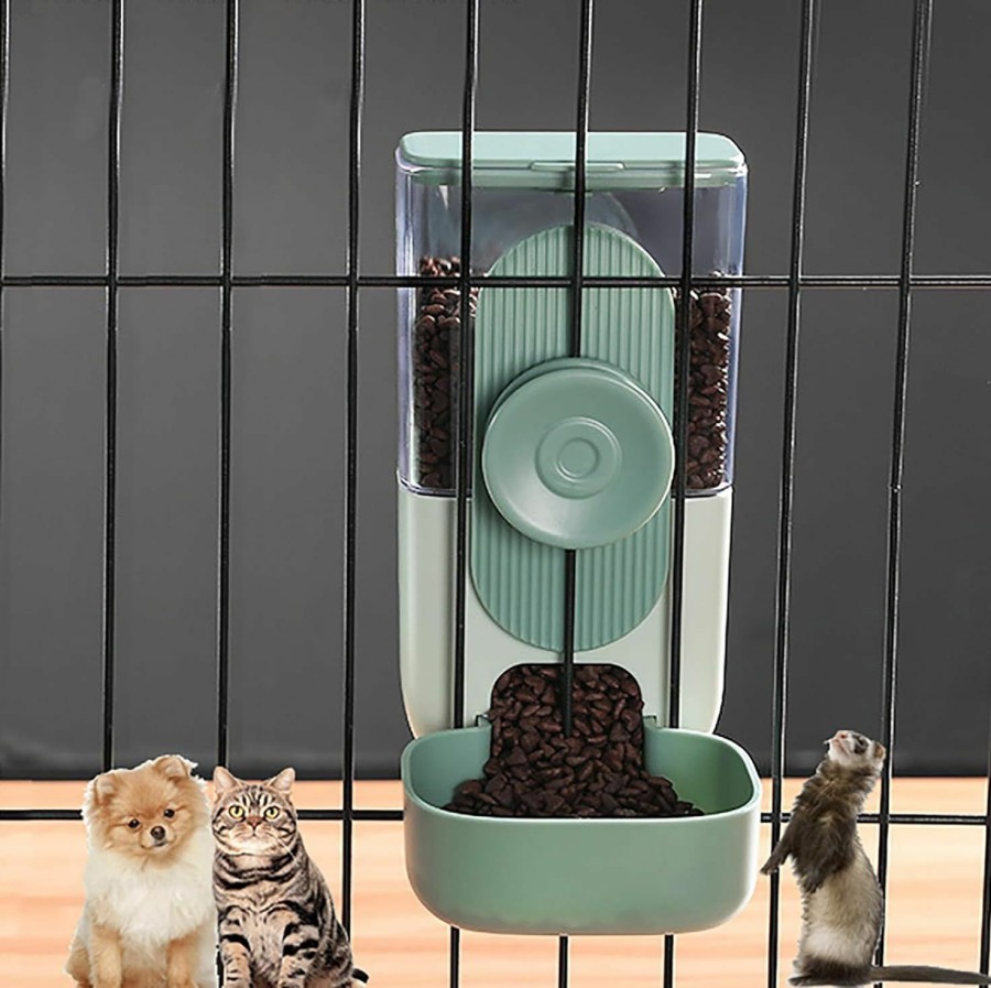 Small Animal Cdycam | Cdycam Hanging Cage Automatic Pet Food Water Dispenser 35Oz, Gravity Refill Food And Siphon Suction Water Set For Medium Small Animals Puppy Cat Rabbit Chinchilla And Ferret (Food Dispenser)