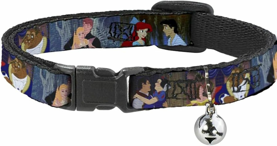 Small Animal Buckle-Down | Buckle-Down Breakaway Cat Collar - Disney Princess Scenes Framed - 1/2\" Wide - Fits 9-15\" Neck - Large