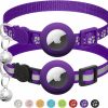 Small Animal LAFAYI | 2 Pack Airtag Cat Collar Breakaway With Bell,Reflective Kitten Collar With Apple Airtag Cat Collar Holder,Adjustable 7-12In,Safety Buckle For Girl Boy Cats,Pet Supplies,Accessories,Gifts (Purple)