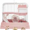 Small Animal PINVNBY | Pinvnby 2-Tier Dwarf Hamster Cage, Travel Portable Mouse Cage Gerbil Cages And Habitats Small Animal Carrier With Castle House Running Exercise Wheels, Water Bottle And Food Dis