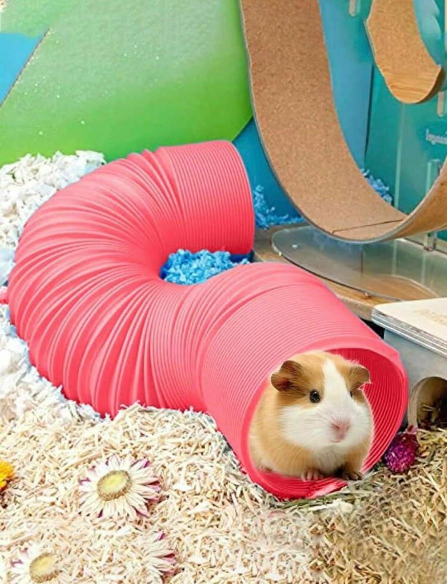 Small Animal Generic | Small Pet Fun Tunnel, Collapsible Plastic Guinea Pigs Tube Tunnel, Toys For Hiding Training Chinchillas, Ferrets, Gerbils, Hamsters, Dwarf Rabbits, 39 X 4 Inches - Fit Adult Ferrets And Rats