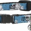 Small Animal Buckle-Down | Buckle-Down Breakaway Cat Collar - Ariel Poses/Shells Sketch Blue/White - 1/2\" Wide - Fits 8-12\" Neck - Medium