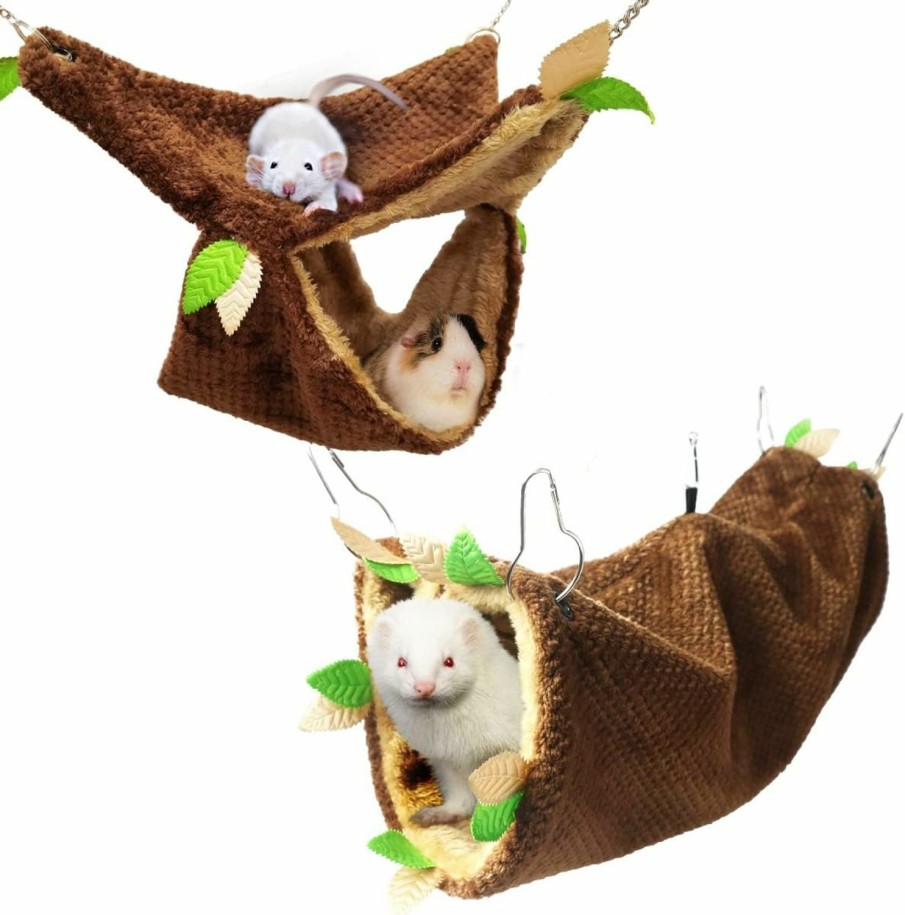 Small Animal LEFTSTARER | Leftstarer Ferret Rat Hammock Bed Guinea Pig Tunnel Hideout Ferret Rat Cage Accessories Toy Hammock For Hamster Sugar Glider Chinchilla Rat Ferret Guinea Pig