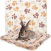 Small Animal Jetec | Jetec 2 Pieces Guinea Pig Bed Rabbit Bed Small Animal Hamster Warm Mats Winter Warm For Bunny Hamster Squirrel Hedgehog Chinchilla Small Animal Accessories(Green, Blue,Bear Pattern)