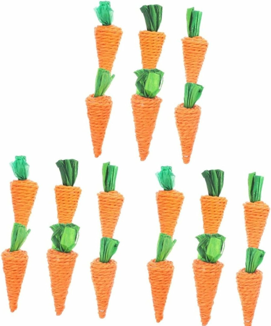 Small Animal balacoo | Balacoo 18 Pcs Straw Chinchilla Treats Natural Veggie Teeth Accessories Toysnatural Molar Weaving Toy Rabbit Comforting Animal Health Toys Small Carrot Parrot Pet For Hamster Woven Supply