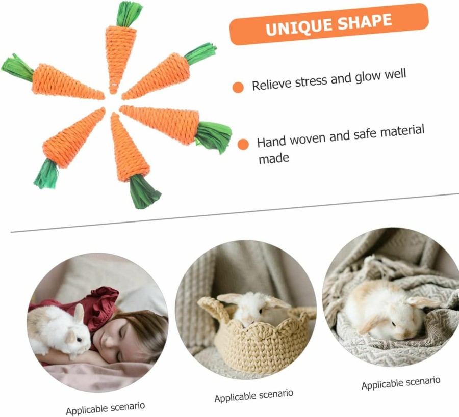 Small Animal balacoo | Balacoo 18 Pcs Straw Chinchilla Treats Natural Veggie Teeth Accessories Toysnatural Molar Weaving Toy Rabbit Comforting Animal Health Toys Small Carrot Parrot Pet For Hamster Woven Supply