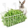 Small Animal BNOSDM | Bnosdm 2 Pack Rabbit Hay Feeder For Cage Bunny Hay Holder Hanging Guinea Pig Hay Rack Metal For Rabbits Bunnies Guinea Pigs Chinchillas (White)