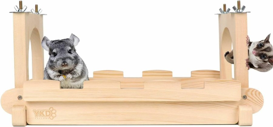 Small Animal YKD | Ykd Chinchilla Wood Suspension Bridge, Hanging Large Small Animal Wooden Bridge Platform, Small Animals Habitat Toy For Chinchillas Sugar Gliders Rats Squirrel