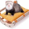 Small Animal HAICHEN TEC | Haichen Tec Ferrets Bassinet Bed Toys Hammock With Natural Wood Stand Small Animal Hide Out Sleeping Bed For Rabbit,Guinea Pigs,Hamster,Hedgehog,Piggies Chinchilla Rat,Kitten,Bearded Dragon (Green)