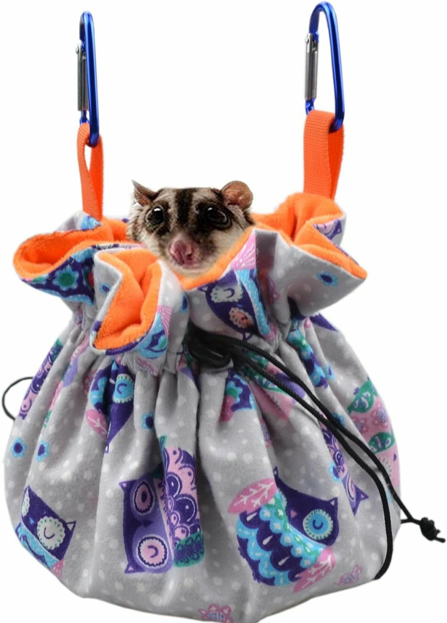 Small Animal tinkare | Tinkare Hanging Sugar Glider Snuggle Sleeping Pouch With Drawstring Design For Pet Glider Small Animals Cage Sleep Bag