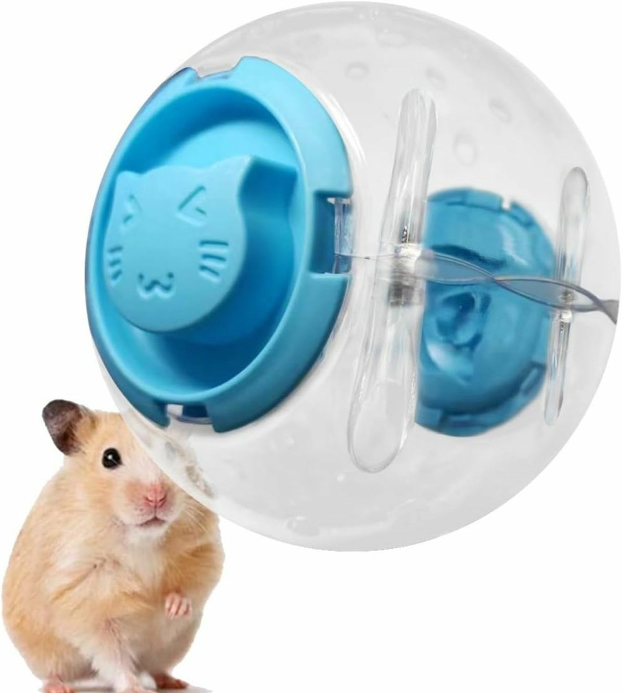 Small Animal Generic | Benepoint Hamster Ball, Clear Guinea Pig Ball Hamster Wheel, Cute Hamster Running Ball Hamster Toy With Breathable Holes, Cat-Face Hamster Exercise Ball To Exercise (12Cm)