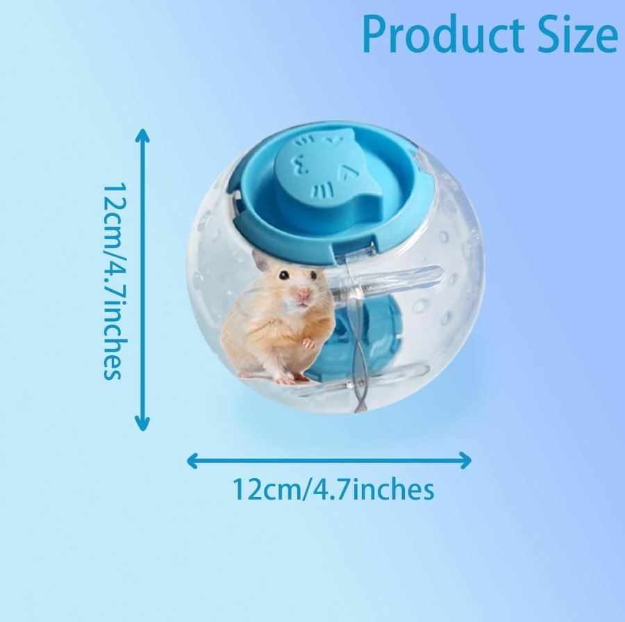 Small Animal Generic | Benepoint Hamster Ball, Clear Guinea Pig Ball Hamster Wheel, Cute Hamster Running Ball Hamster Toy With Breathable Holes, Cat-Face Hamster Exercise Ball To Exercise (12Cm)