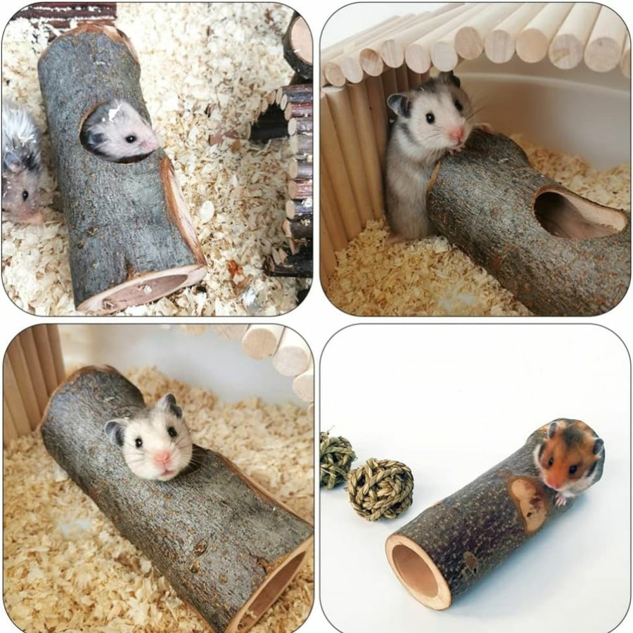 Small Animal POPETPOP | Popetpop Hamster Hideout, Small Pet Play House, Hamster Tunnel Maze Wood Castle Habitat, Guinea Pig Bunny Chinchilla