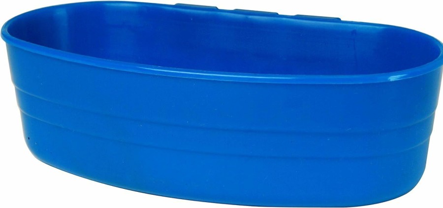 Small Animal Little Giant | Pet Lodge Plastic Cage Cup | Bunny Cage Cup | Feeder & Waterer For Small Animals | Mountable Hooks For Any Wire Type | Durable Plastic | 1 Pint | Blue