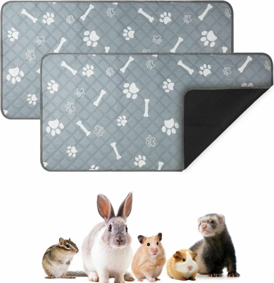 Small Animal NQEUEPN | 2Pcs Guinea Pig Fleece Cage Liners, 47X24 Inch Washable Soft Cage Liners Water-Absorbed Guinea Pig Pee Pads Bedding For Small Animals Rabbit Hamster Chinchilla