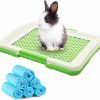 Small Animal Fhiny | Fhiny Rabbit Litter Pan With 6 Pcs Disposable Pee Pads, Guinea Pig Litter Box Plastic Small Animal Corner Potty Trainer For Bunny Guinea Pig Ferret Chinchilla Puppy