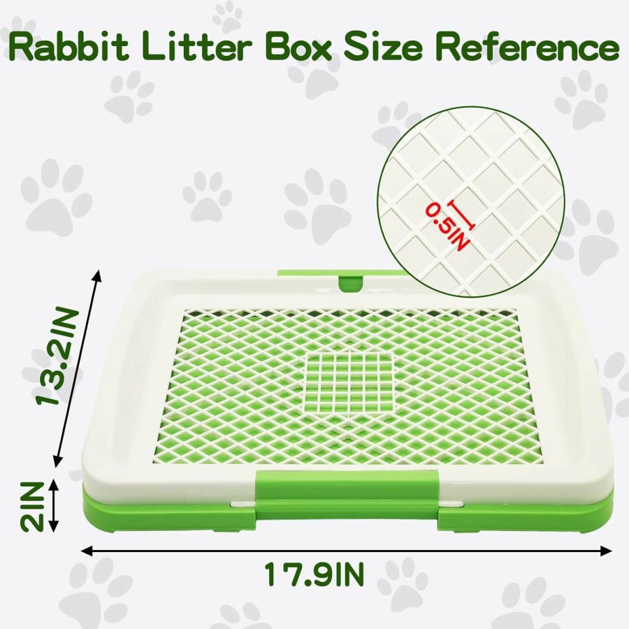 Small Animal Fhiny | Fhiny Rabbit Litter Pan With 6 Pcs Disposable Pee Pads, Guinea Pig Litter Box Plastic Small Animal Corner Potty Trainer For Bunny Guinea Pig Ferret Chinchilla Puppy