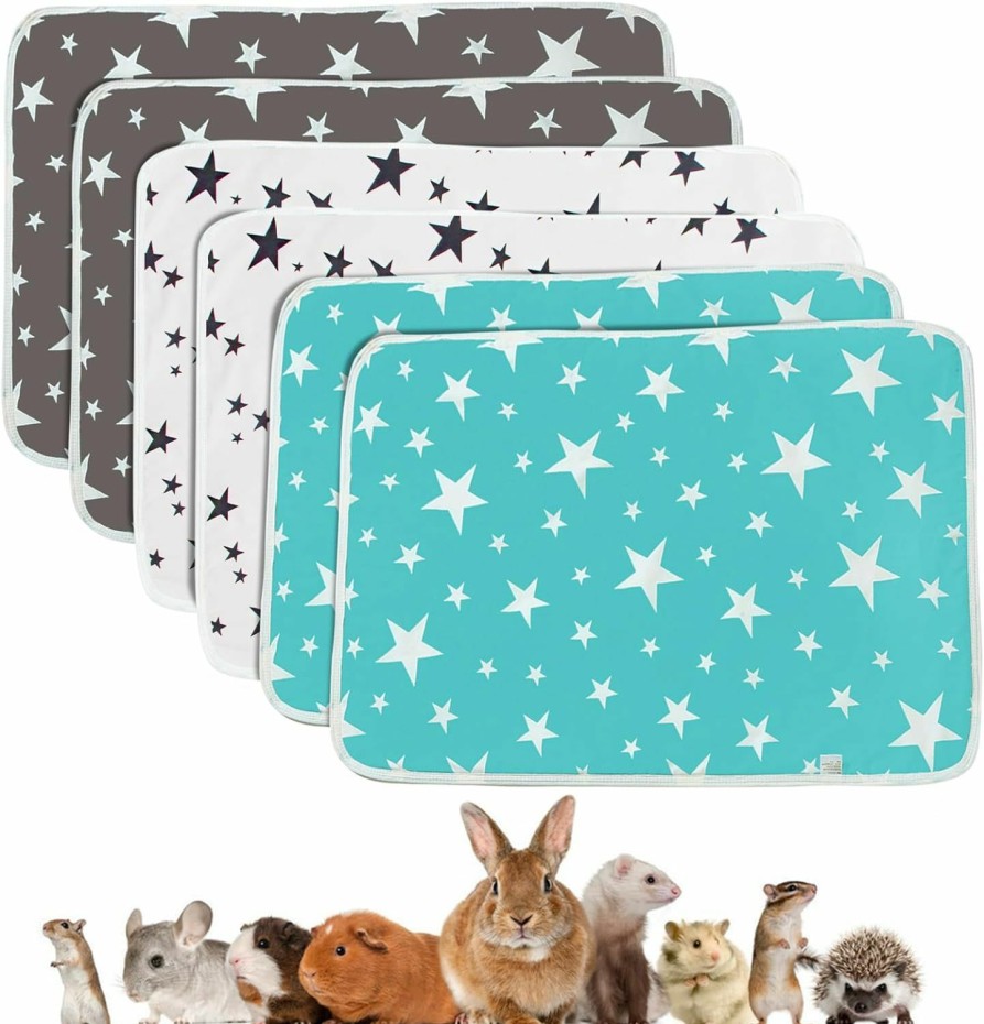 Small Animal BNOSDM | Bnosdm Guinea Pig Cage Liners 6 Packs Reusable Small Animals Pee Pads Washable Guinea Pig Bedding Highly Absorbent Cage Mats For Rabbits Hamsters Rats And Other Small Pets