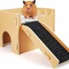 Small Animal lasuroa | Lasuroa Guinea Pig Hideout Bed, Wooden Guinea Pig House Loft Castle With Stairs, Sleeping Pad 2 Doors Ventilated Guinea Pig Habitat Large Hamster House For Small Pet Hut Chinchilla Hedgehog