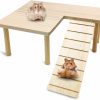 Small Animal BNOSDM | Bnosdm Large Hamster Play Wooden Platform With Ladder Small Animal Standing Platform Natural Wood Hamster Platform For Syrian Hamsters Guinea Pigs Gerbils Chinchillas Mice