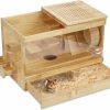 Small Animal Nisorpa | Nisorpa Hamster Cage, Wooden Hamster Habitats With Runner'S Carousel & Acrylic Windows 2-Tiers Mice And Rat House Openable Top, Ventilator,Pull-Out Tray For Guinea Pig Chinchilla Small Animal