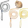 Small Animal VTurboWay | 3 Pack Adjustable Hamster Leash Harness With Bell For Lead Walking Pet Hamster Gerbil Rat Mouse Harness (Colors May Vary)