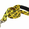 Small Animal Yellow Dog Design | Yellow Dog Design Mustaches On Yellow Ez-Grip Dog Leash, Small/Medium-3/4 Wide 5' (60\") Long