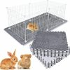 Small Animal RUBYHOME | Rubyhome 12 Pcs 11.8\" X 11.8\" Guinea Pig Cage Mat Washable, Reusable Guinea Pig Fleece Bedding Cage Liners, Soft Warm Rabbit Floor Mat Blanket Bed For Playpen, Crate