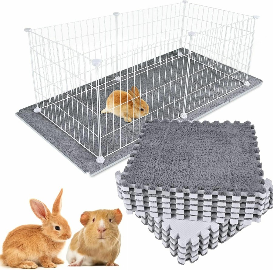 Small Animal RUBYHOME | Rubyhome 12 Pcs 11.8\" X 11.8\" Guinea Pig Cage Mat Washable, Reusable Guinea Pig Fleece Bedding Cage Liners, Soft Warm Rabbit Floor Mat Blanket Bed For Playpen, Crate