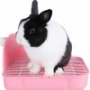 Small Animal RUBYHOME | Rubyhome Rabbit Litter Box Toilet, Plastic Square Cage Box Potty Trainer Corner Litter Bedding Box Pet Pan For Small Animals, Rabbits, Guinea Pigs, Chinchilla, Ferret, Galesaur, 11.4 Inches (Green)