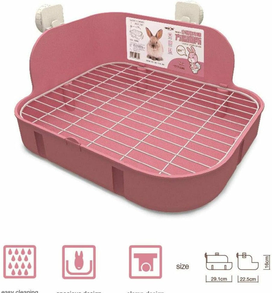 Small Animal RUBYHOME | Rubyhome Rabbit Litter Box Toilet, Plastic Square Cage Box Potty Trainer Corner Litter Bedding Box Pet Pan For Small Animals, Rabbits, Guinea Pigs, Chinchilla, Ferret, Galesaur, 11.4 Inches (Green)