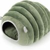 Small Animal Missrir | Missrir Small Animals Cave Beds, Hamster Hideout,Cozy House Bedding For Rats Hedgehog Sugar Glider, Caterpillar Shaped Small Pet House (Green)