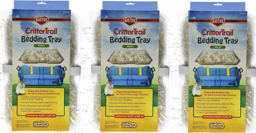 Small Animal Kaytee | Kaytee Crittertrail Habitat Disposable Bedding Tray, 9-Count Total (3 Packages With 3 Trays Each)