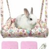 Small Animal RMNHPTK | Rmnhptk Rabbit Hammock Swing Small Animal Hanging Swing Hammock Bed With 2 Pads 4 Chains Pet Hammock Swing For Rabbits Guinea Pigs Chinchillas Kitten (Green Rabbit)