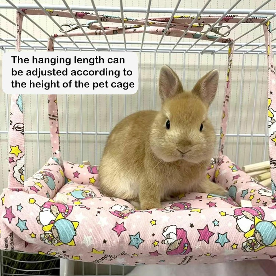 Small Animal RMNHPTK | Rmnhptk Rabbit Hammock Swing Small Animal Hanging Swing Hammock Bed With 2 Pads 4 Chains Pet Hammock Swing For Rabbits Guinea Pigs Chinchillas Kitten (Green Rabbit)