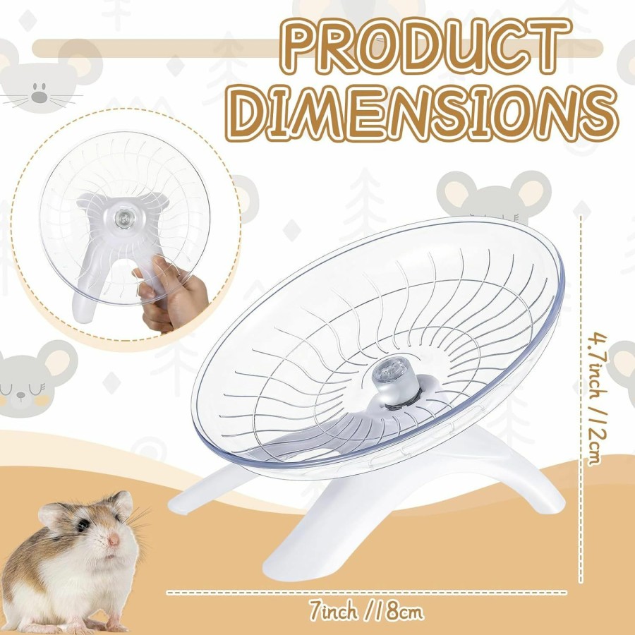 Small Animal Thyle | Thyle 2 Pieces Hamster Wheel Hamster Flying Saucer Fitness Hamster Toys Silent Exercise Wheel Running Wheel For Hamsters Gerbils Mice Hedgehog Guinea Pig And Other Small Pets