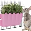 Small Animal Litewood | Litewood Rabbit Hanging Hay Feeder Rack Guinea Pig Mess-Free Dispenser Hay Bowl Manger Rack Wall-Mounted For Small Pets Rat Chinchilla Ferret Squirrel Cage Accessories (Pink)