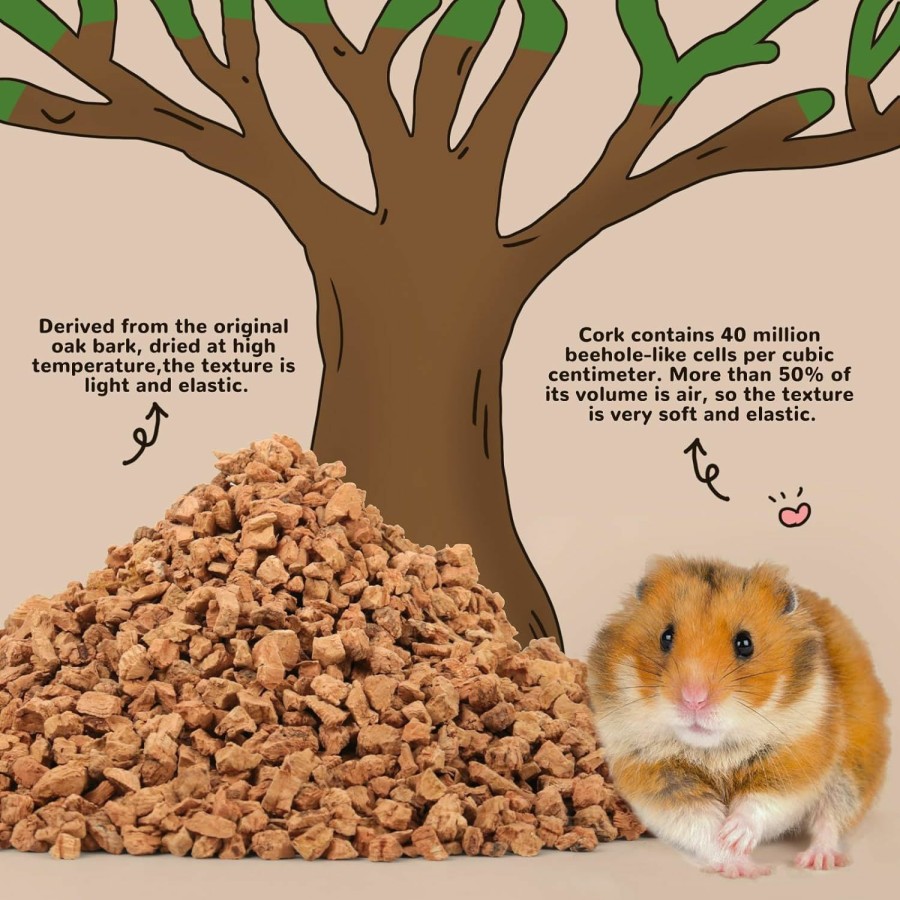 Small Animal Rubor | Rubor Hamster Bedding Natural Cork Granule Pet Litter For Hamster Chinchillas Gerbil Mice Degu Small Animals-No-Dust