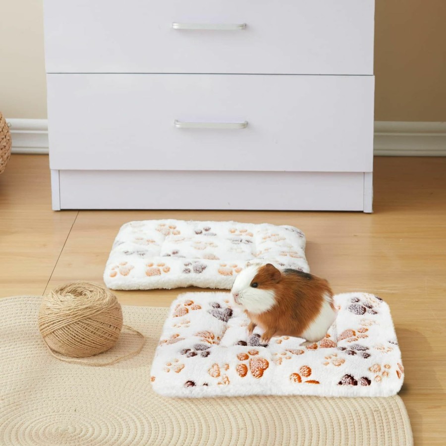 Small Animal Amakunft | Amakunft 2 Pcs Guinea Pig Bed Mat Washable, Rabbit Winter Bed Pad For Indoor, Warm Small Animal Bed Mattres, Fleece Sleeping Pad For Bunny, Rat, Hedgehog, Sugar Glider, Chinchilla