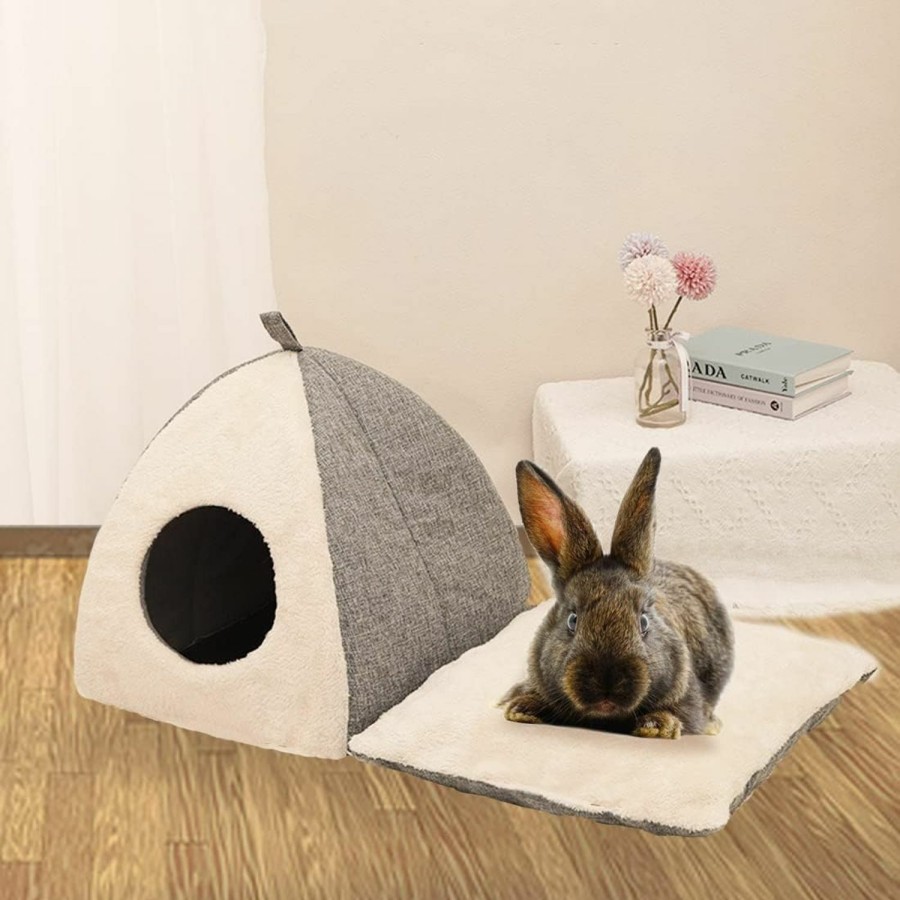 Small Animal Hamiledyi | Hamiledyi Warm Bunny Bed Cave Guinea Pig Hideout Bunny Winter Cozy House For Small Rabbits Guinea Pig Ferret Chinchilla Bearded Dragon.(Small)